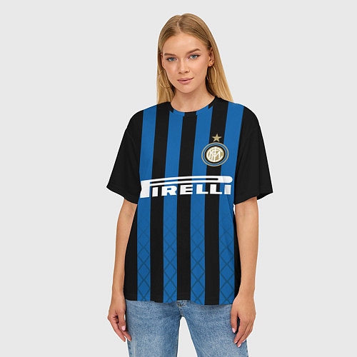 Женская футболка оверсайз Inter: Icardi 18-19 / 3D-принт – фото 3