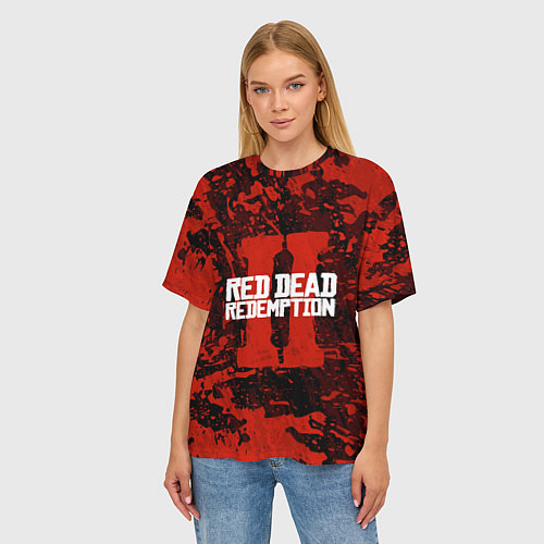 Женская футболка оверсайз Red Dead Redemption: Part II / 3D-принт – фото 3