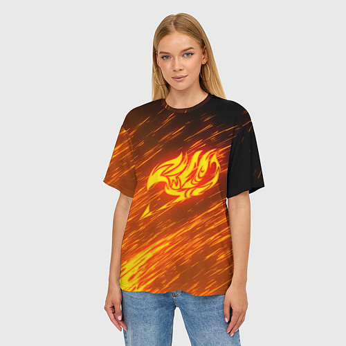 Женская футболка оверсайз NATSU DRAGNEEL / 3D-принт – фото 3