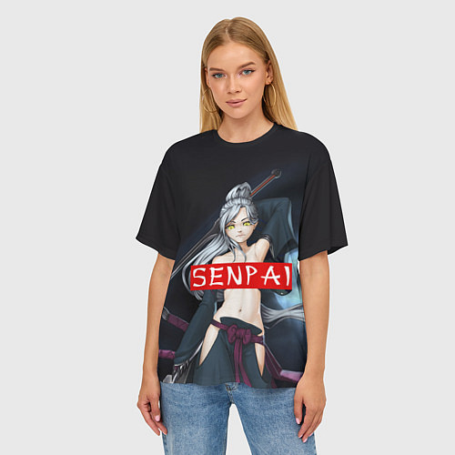 Женская футболка оверсайз Senpai Goddess / 3D-принт – фото 3
