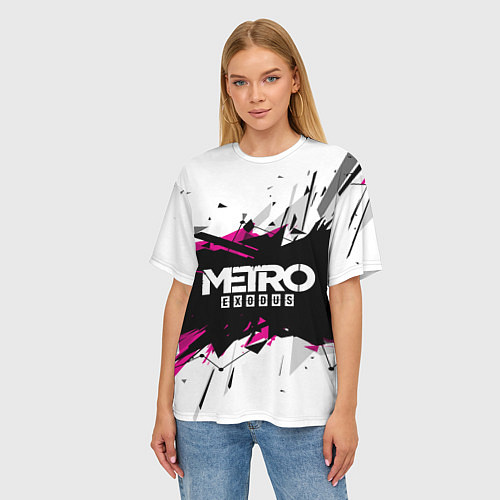 Женская футболка оверсайз Metro: Exodus Purple / 3D-принт – фото 3