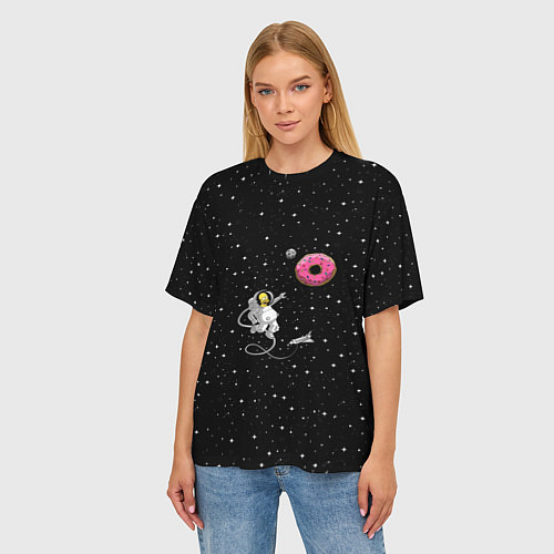 Женская футболка оверсайз Homer Spaceman / 3D-принт – фото 3
