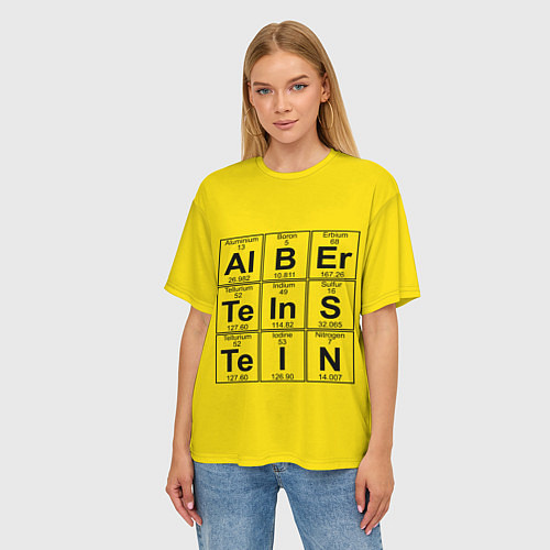 Женская футболка оверсайз Альберт Эйнштейн / 3D-принт – фото 3