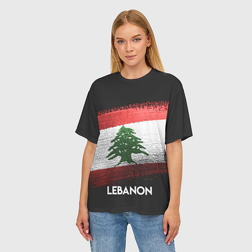 Женская футболка оверсайз Lebanon Style / 3D-принт – фото 3