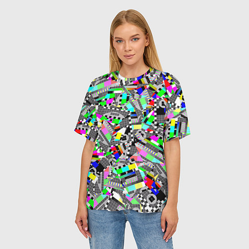 Женская футболка оверсайз Экран профилактики / 3D-принт – фото 3