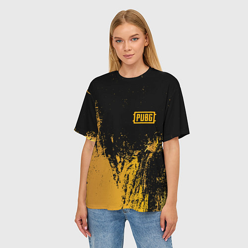 Женская футболка оверсайз PUBG: Yellow Colour / 3D-принт – фото 3