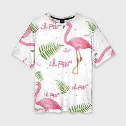 Женская футболка оверсайз Lil Peep: Pink Flamingo