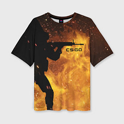 Футболка оверсайз женская CS:GO Dark Fire, цвет: 3D-принт