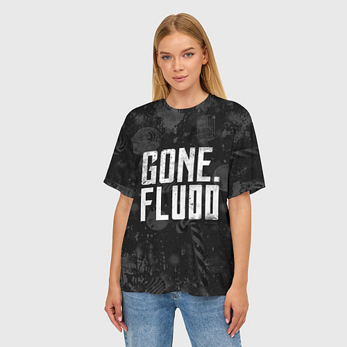 Женская футболка оверсайз GONE Fludd Dark / 3D-принт – фото 3