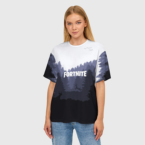 Женская футболка оверсайз Fortnite: Dark Forest / 3D-принт – фото 3