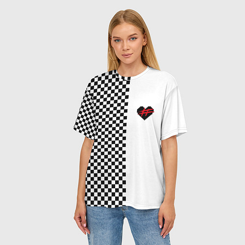 Женская футболка оверсайз ФРЕНДЗОНА: Шахматы / 3D-принт – фото 3