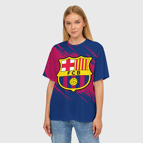 Женская футболка оверсайз Барселона / 3D-принт – фото 3
