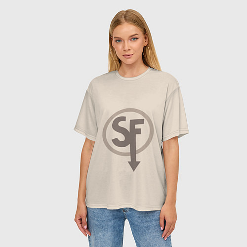 Женская футболка оверсайз SANITYS FALL / 3D-принт – фото 3