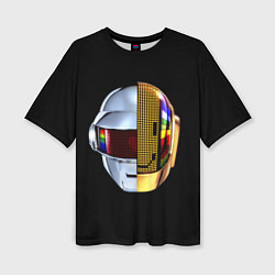 Женская футболка оверсайз Daft Punk: Smile Helmet