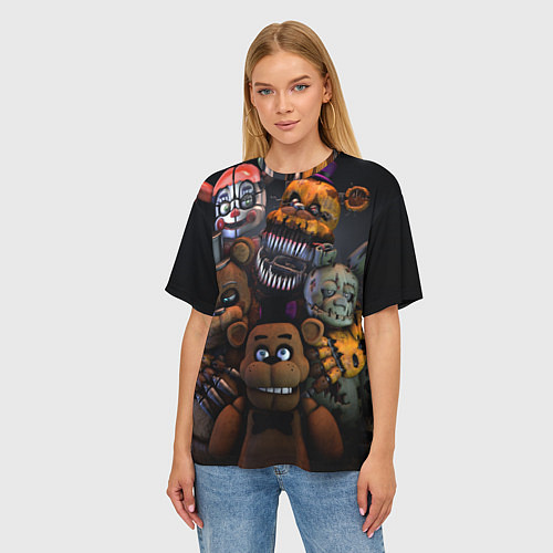 Женская футболка оверсайз Five Nights at Freddy's / 3D-принт – фото 3