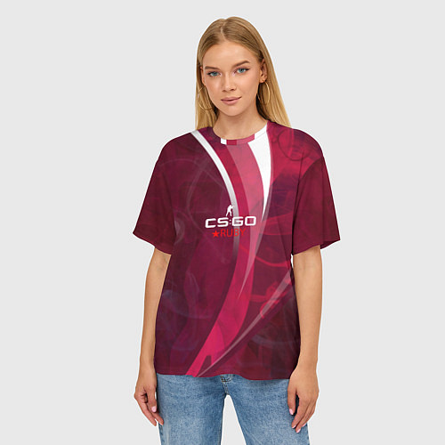 Женская футболка оверсайз Cs:go - Ruby 2022 Рубин / 3D-принт – фото 3