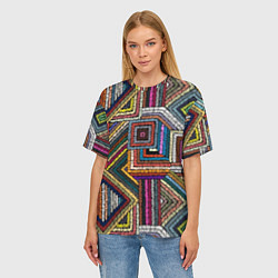 Футболка оверсайз женская Этнический ковровый орнамент, цвет: 3D-принт — фото 2