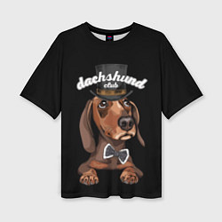 Женская футболка оверсайз Dachshund Club