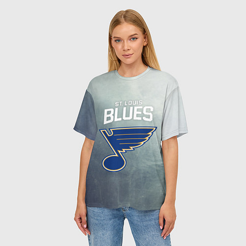 Женская футболка оверсайз St Louis Blues / 3D-принт – фото 3