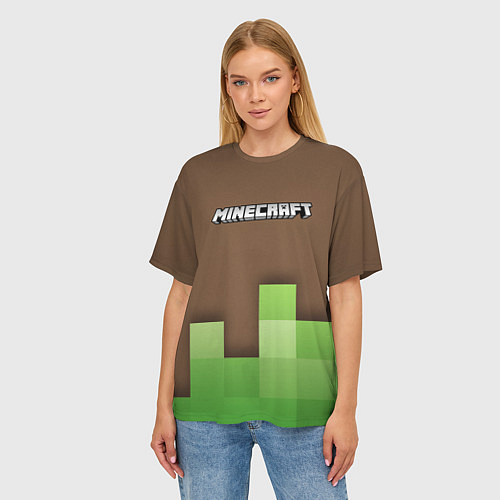 Женская футболка оверсайз Minecraft - Логотип / 3D-принт – фото 3