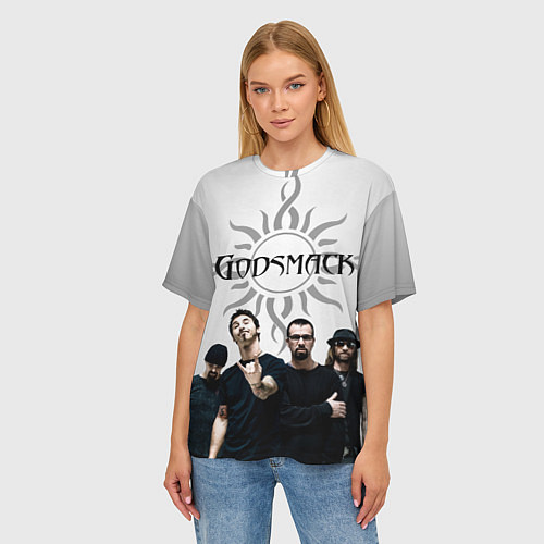 Женская футболка оверсайз Godsmack / 3D-принт – фото 3