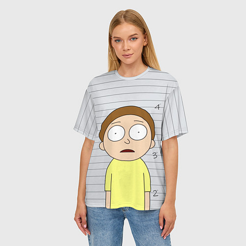Женская футболка оверсайз Morty is in Prison / 3D-принт – фото 3