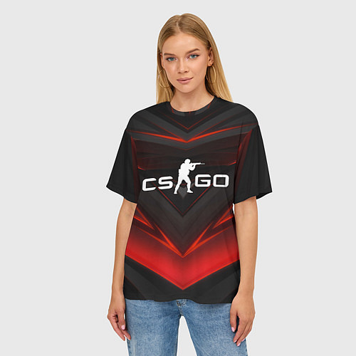 Женская футболка оверсайз CS GO logo / 3D-принт – фото 3
