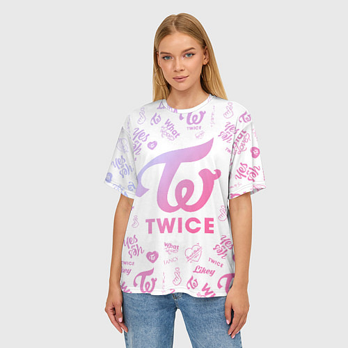 Женская футболка оверсайз TWICE / 3D-принт – фото 3