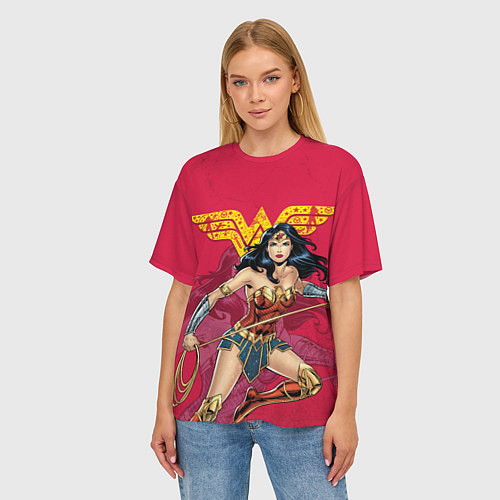 Женская футболка оверсайз Wonder Woman / 3D-принт – фото 3