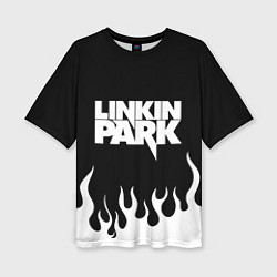 Женская футболка оверсайз Linkin Park: Black Flame