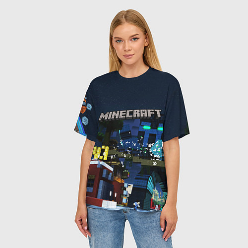 Женская футболка оверсайз MINECRAFT / 3D-принт – фото 3