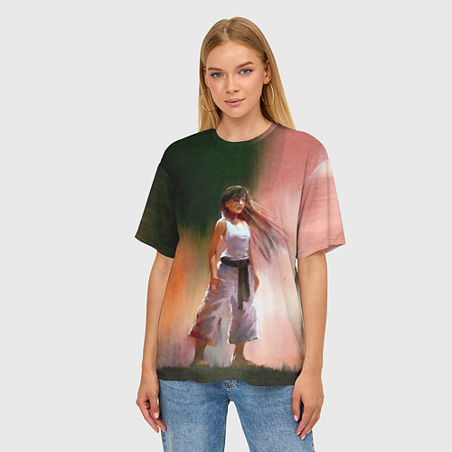 Женская футболка оверсайз Girl / 3D-принт – фото 3