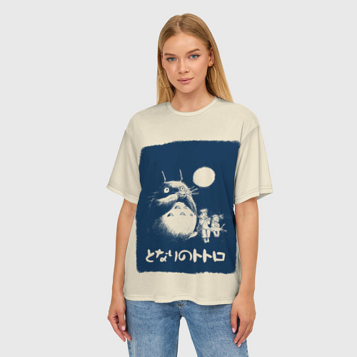 Женская футболка оверсайз My Neighbor Totoro / 3D-принт – фото 3