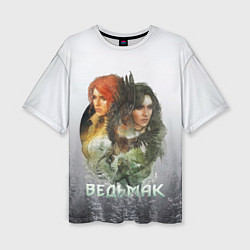 Женская футболка оверсайз Ведьмак: Трис и Йеннифер