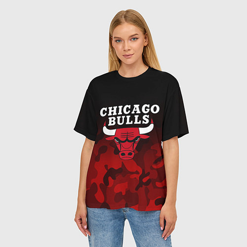 Женская футболка оверсайз CHICAGO BULLS / 3D-принт – фото 3