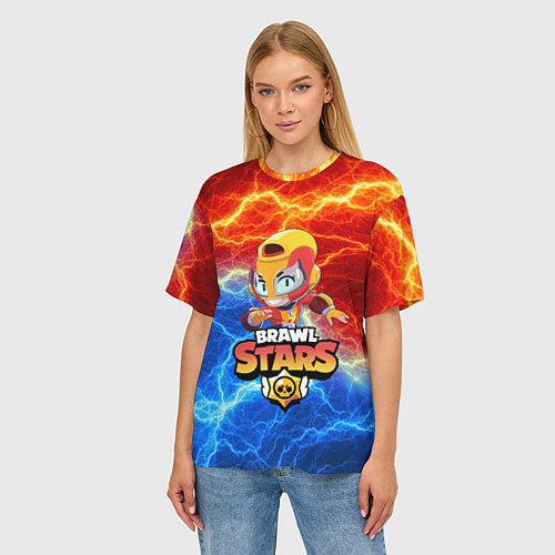 Женская футболка оверсайз BRAWL STARS MAX / 3D-принт – фото 3