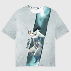 Футболка оверсайз женская Фехтовальщик, цвет: 3D-принт