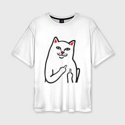 Женская футболка оверсайз Meme Cat