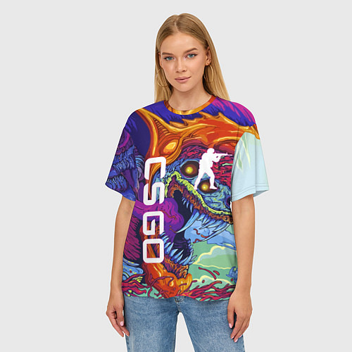 Женская футболка оверсайз CS GO HYPERBEAST / 3D-принт – фото 3