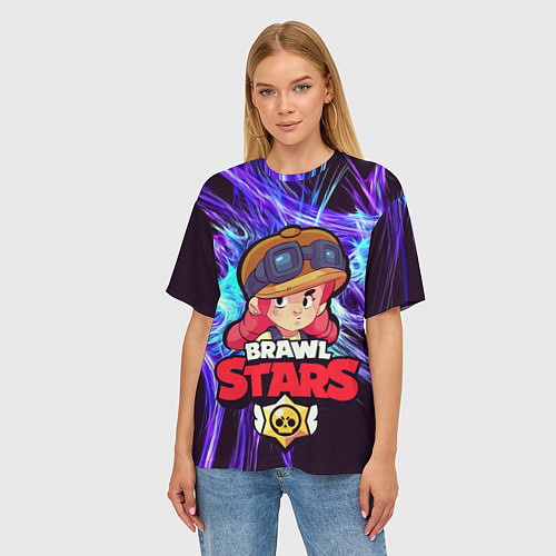 Женская футболка оверсайз Brawl Stars - Jessie / 3D-принт – фото 3