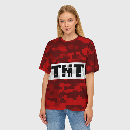 Женская футболка оверсайз MINECRAFT TNT / 3D-принт – фото 3