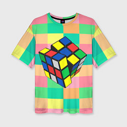 Футболка оверсайз женская Кубик Рубика, цвет: 3D-принт