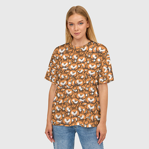 Женская футболка оверсайз Попки Корги / 3D-принт – фото 3