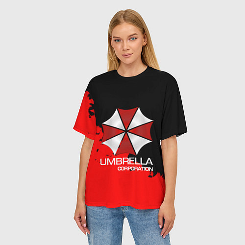 Женская футболка оверсайз UMBRELLA CORP / 3D-принт – фото 3