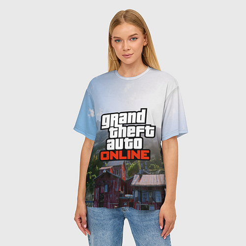 Женская футболка оверсайз GTA Online / 3D-принт – фото 3