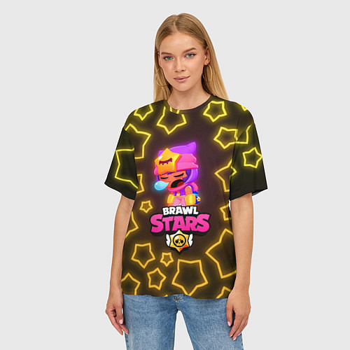 Женская футболка оверсайз Brawl Stars Sandy / 3D-принт – фото 3