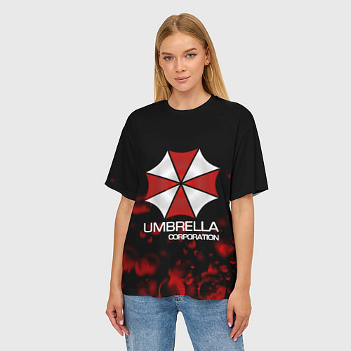 Женская футболка оверсайз UMBRELLA CORP / 3D-принт – фото 3