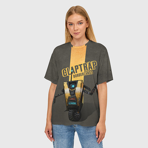 Женская футболка оверсайз Claptrap / 3D-принт – фото 3