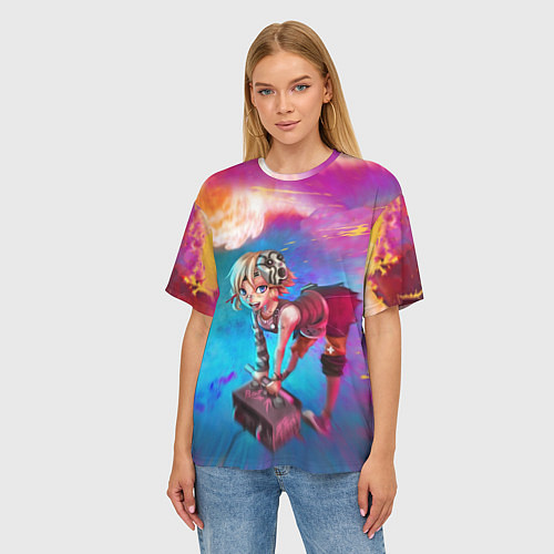 Женская футболка оверсайз Tiny Tina and the bomb / 3D-принт – фото 3