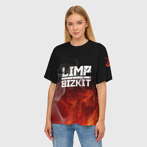Женская футболка оверсайз LIMP BIZKIT / 3D-принт – фото 3
